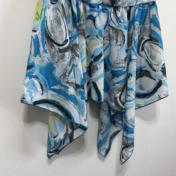 Sere‎ Nade Top L Sleeveless Smocked Waist Hanky Hem Summer Party Cocktail Blouse - Picture 6 of 11